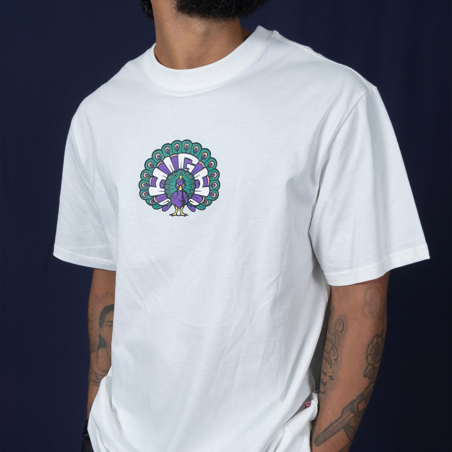 Tee Peacock White