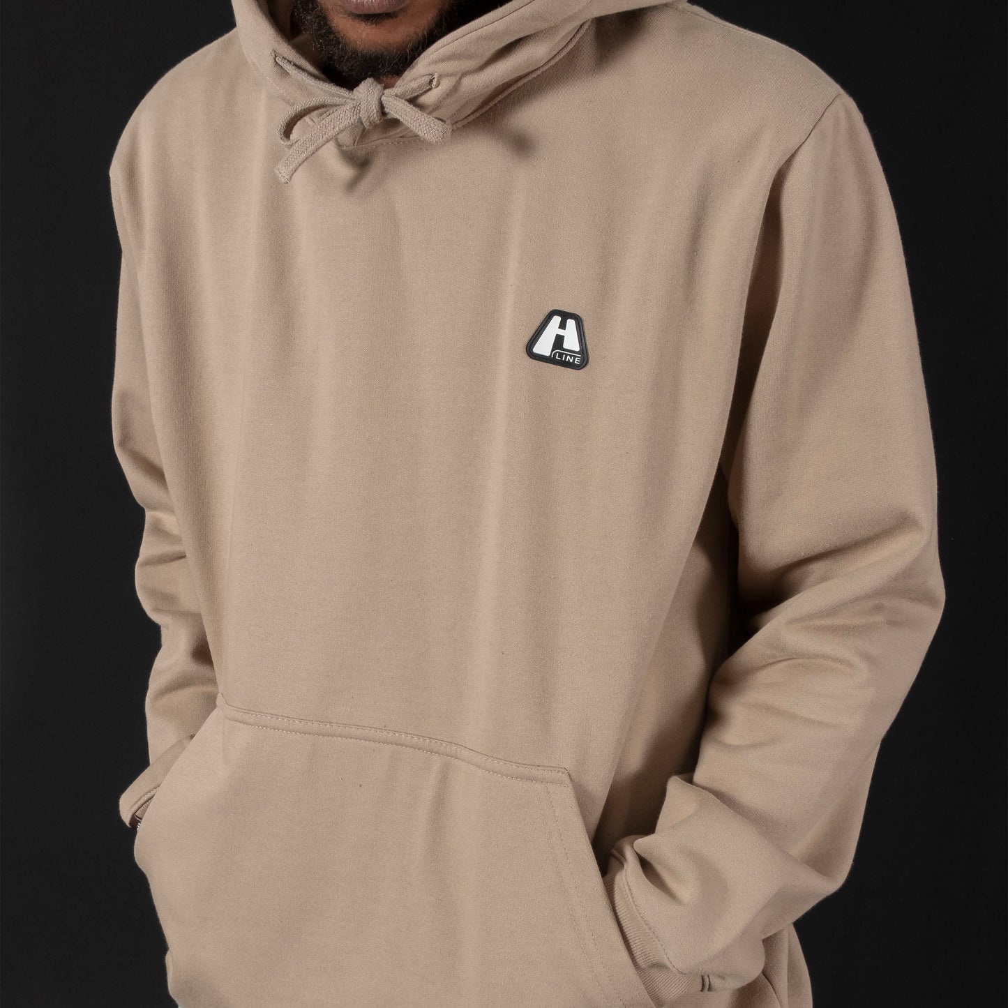 Hoodie Logo Line Beige
