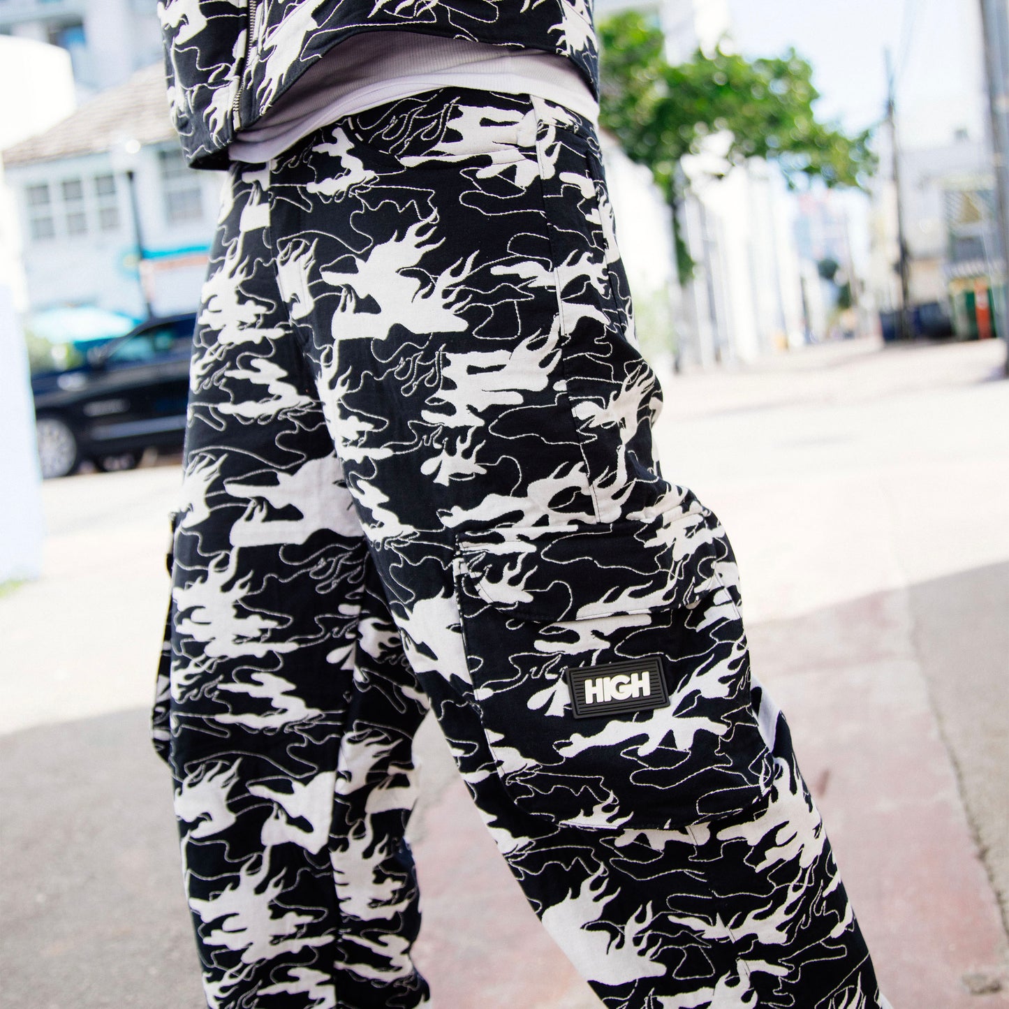 Camo Jacquard Cargo Pants
