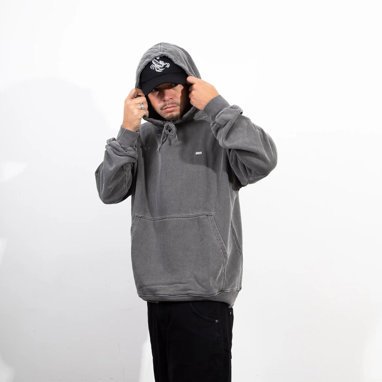 Hoodie Patch Washed Black