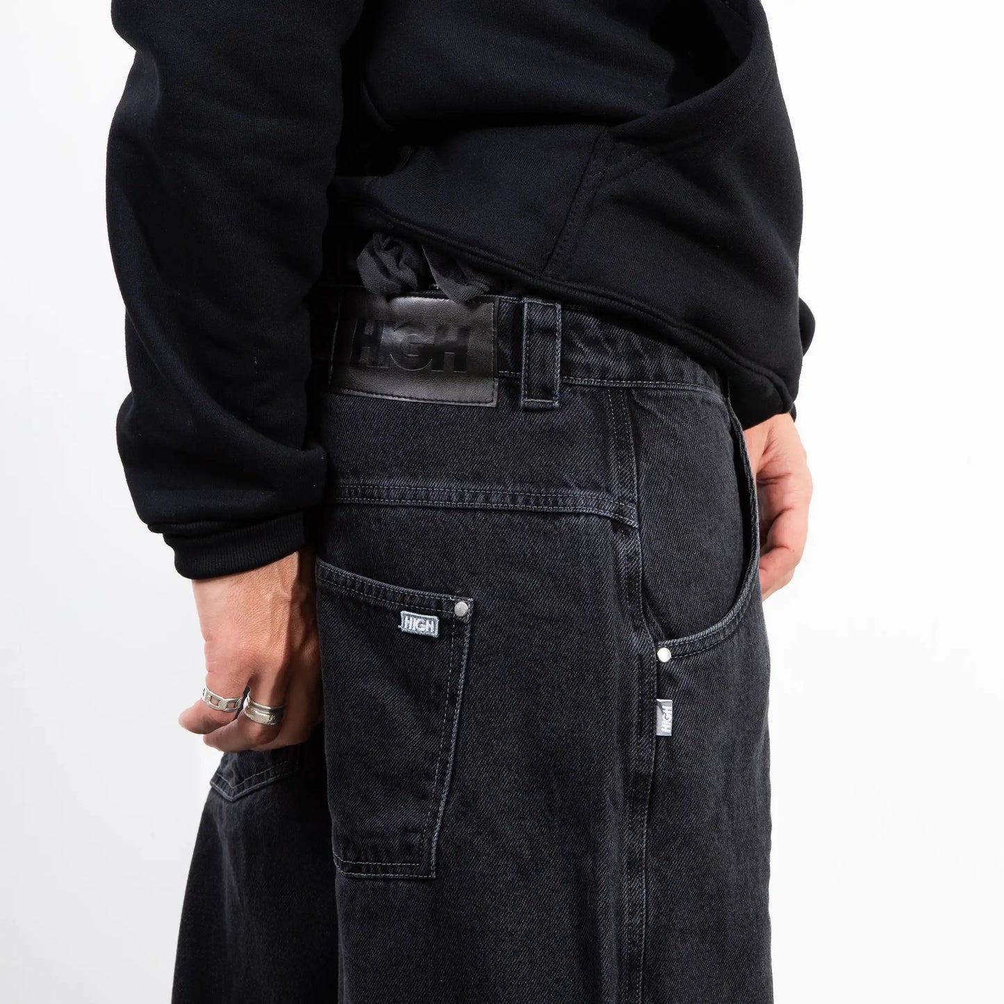 Denim Pants H-Line Washed Black