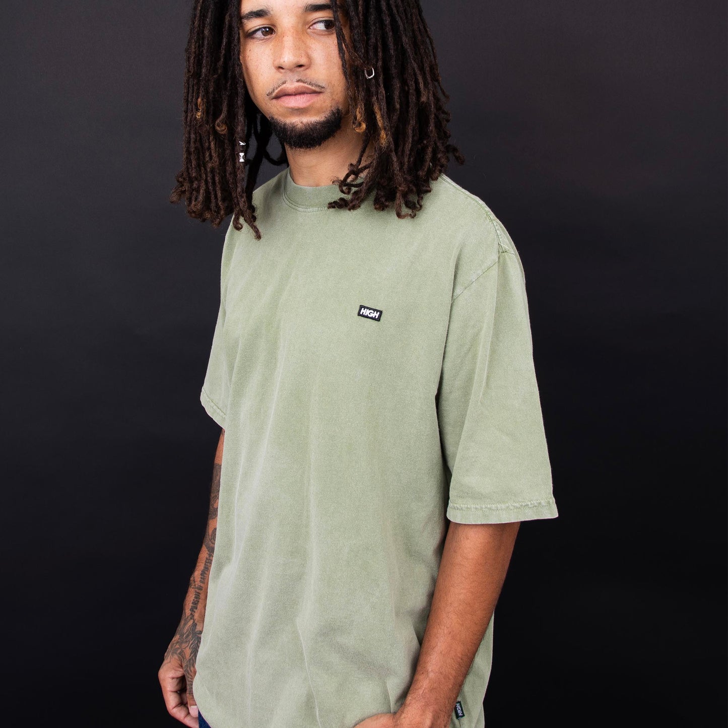 Acid Wash Work Tee Green
