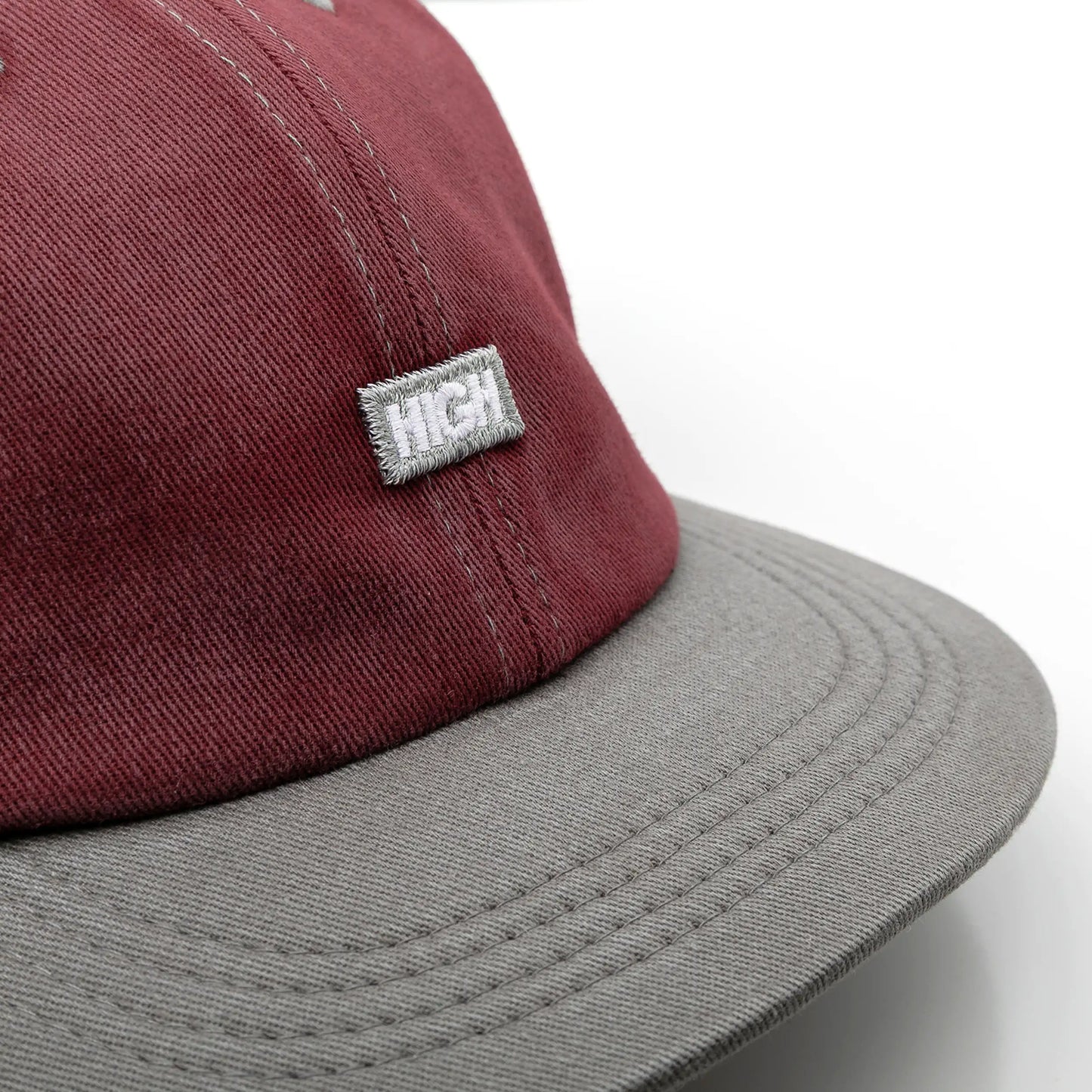 6 Panel Hat Minimal Patch Wine