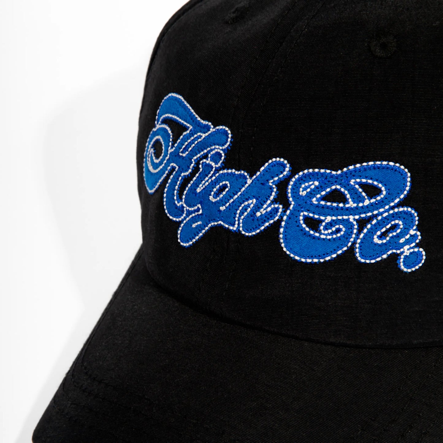 6 Panel Hat Script Black
