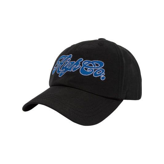 6 Panel Hat Script Black