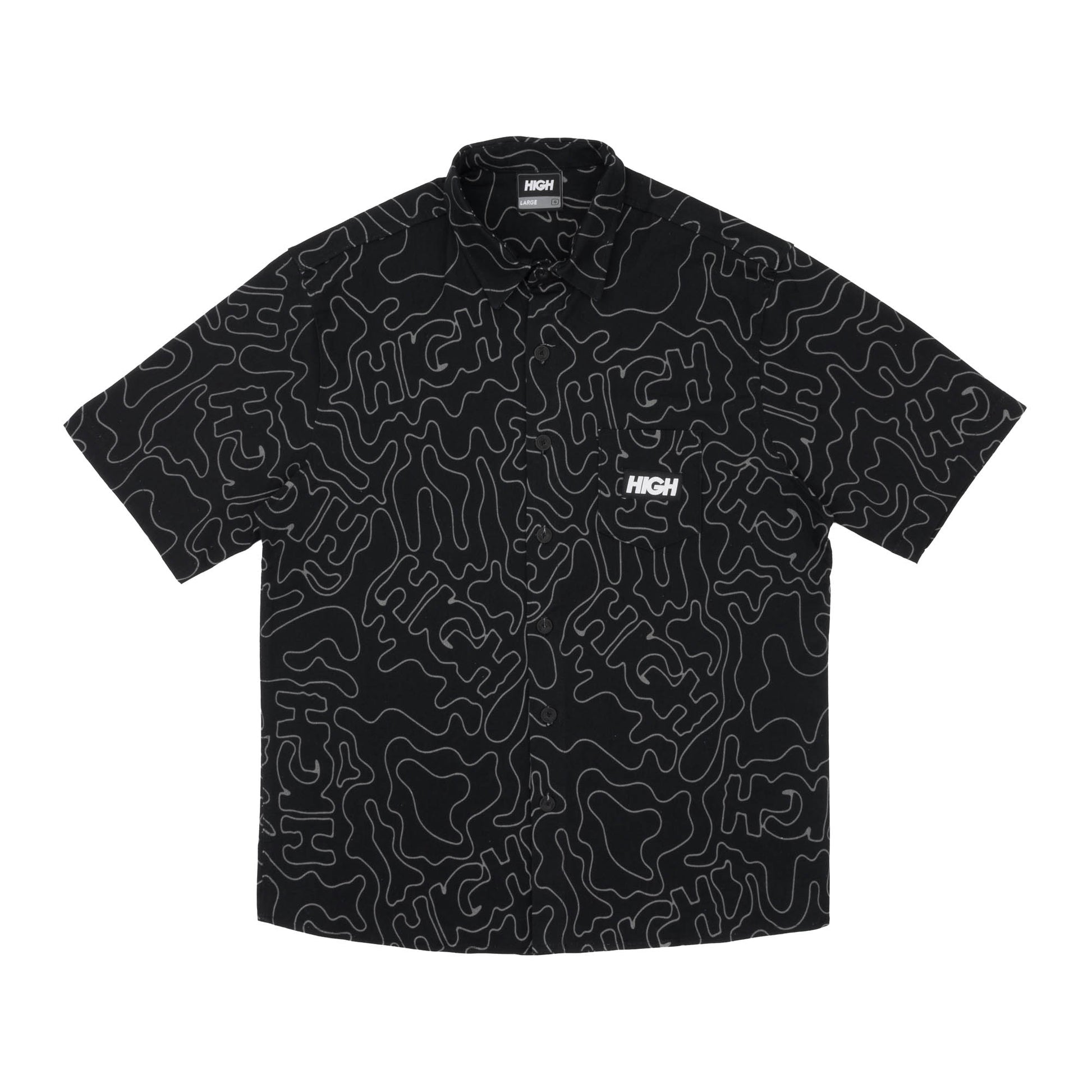 Button Shirt Mountains Black