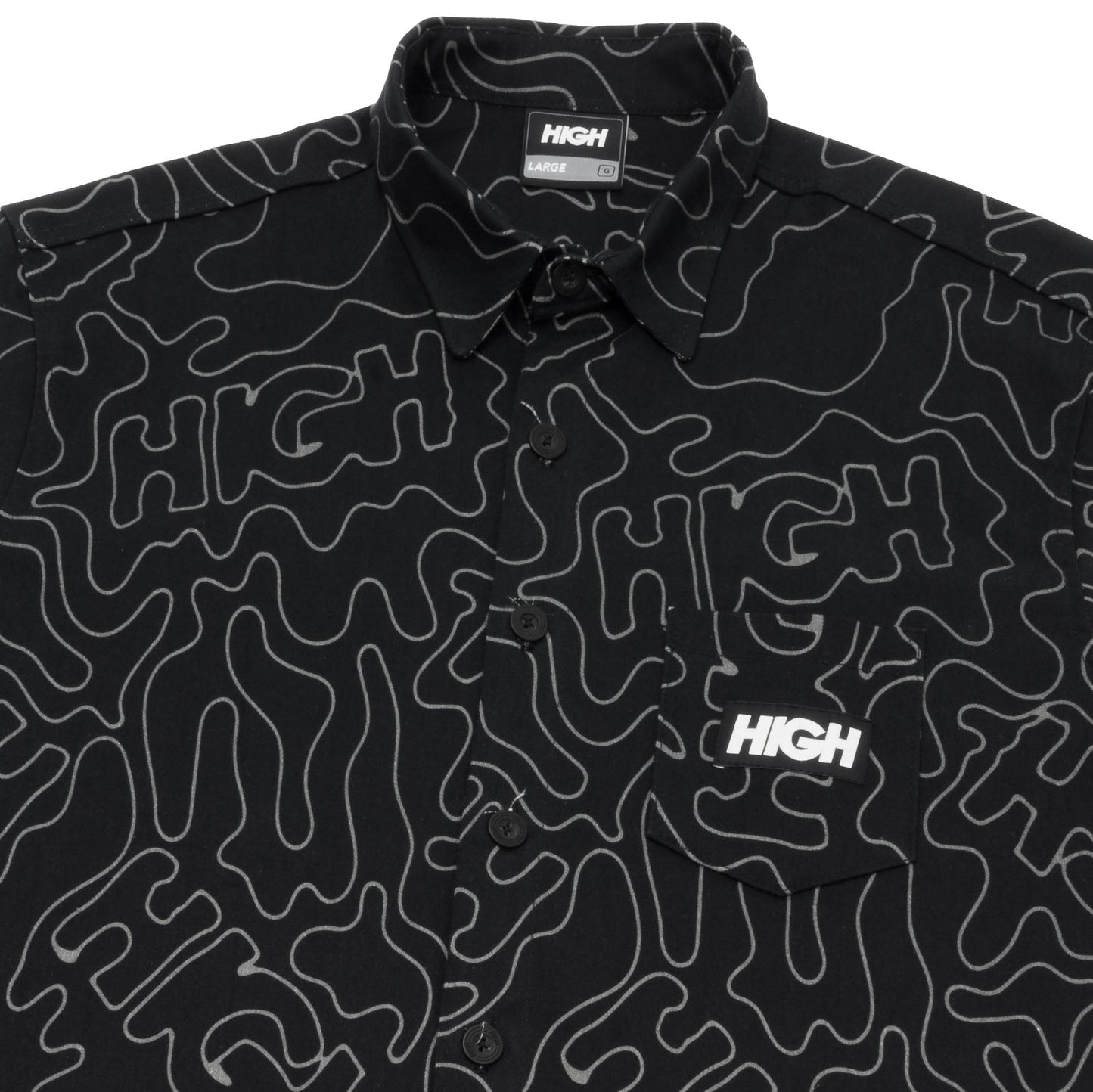Button Shirt Mountains Black