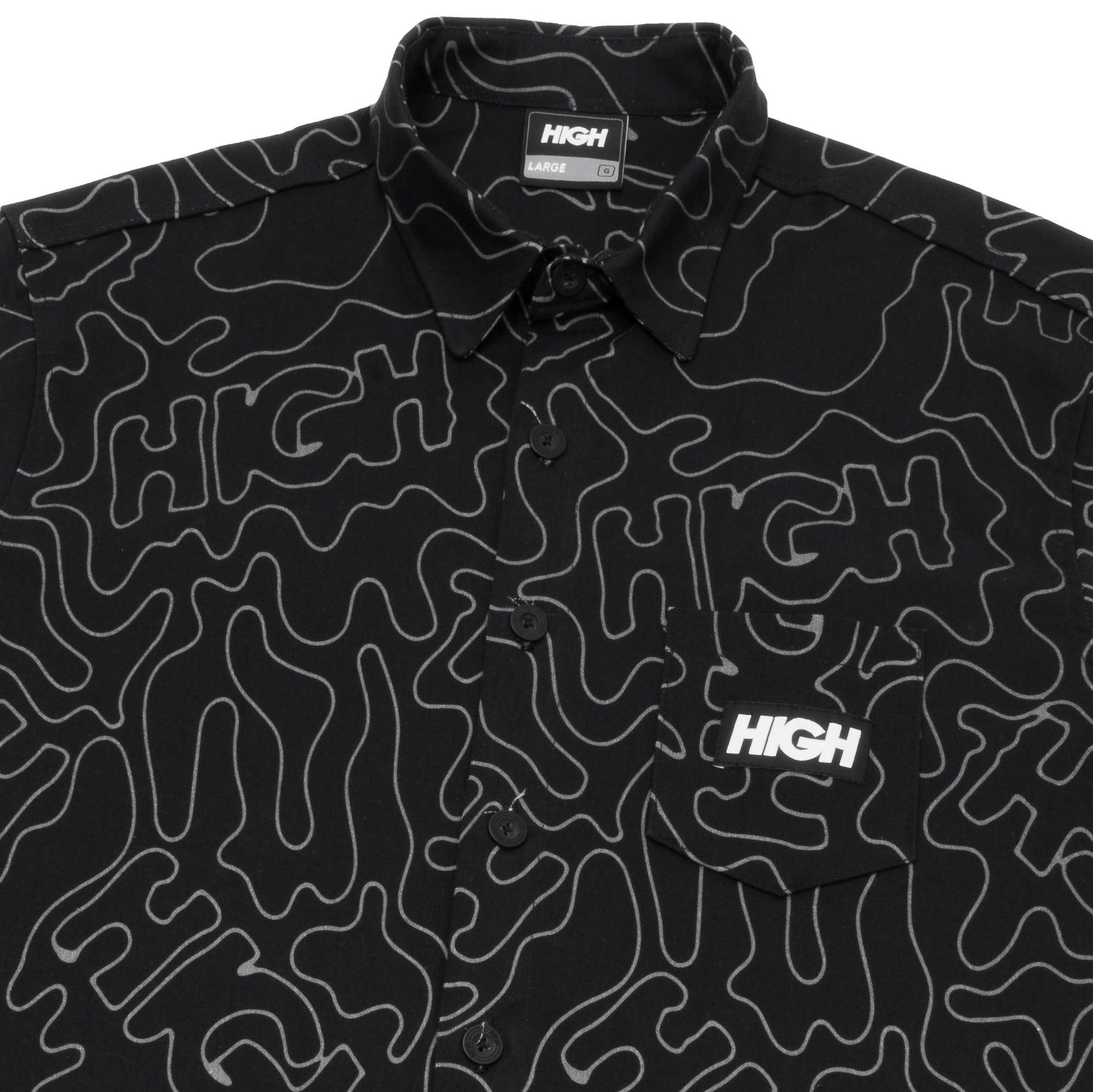 Button Shirt Mountains Black