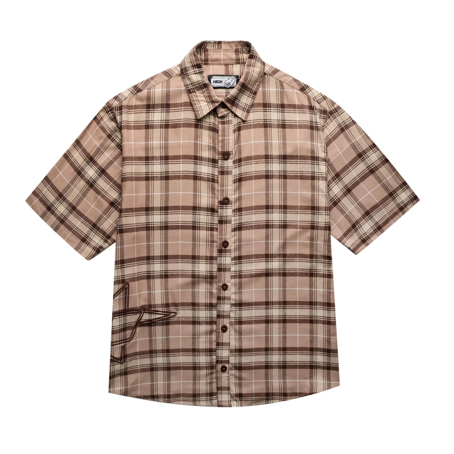 Button Shirt Star Dark Brown