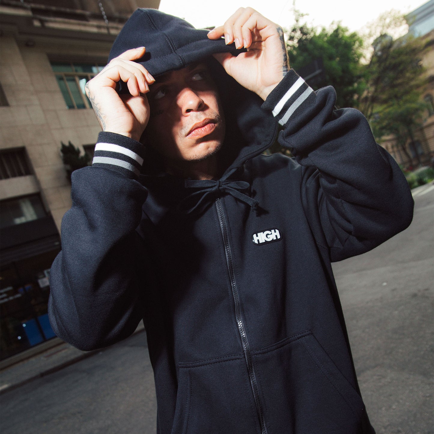 Zipped Hoodie Black