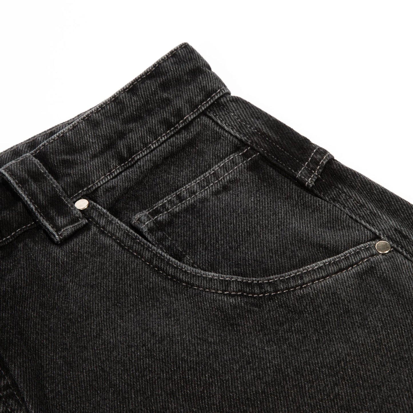 Denim Pants H-Line Washed Black