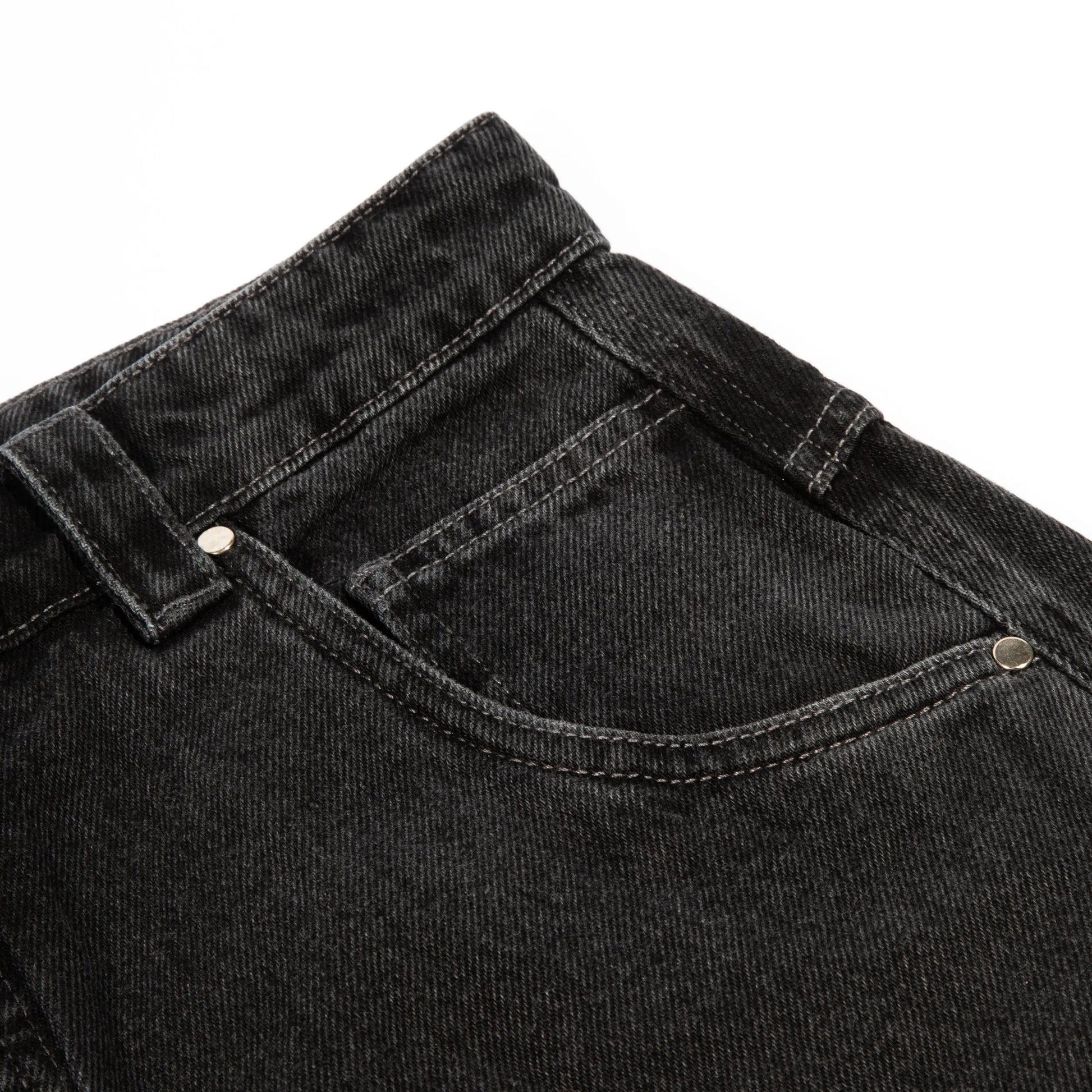 Denim Pants H-Line Washed Black