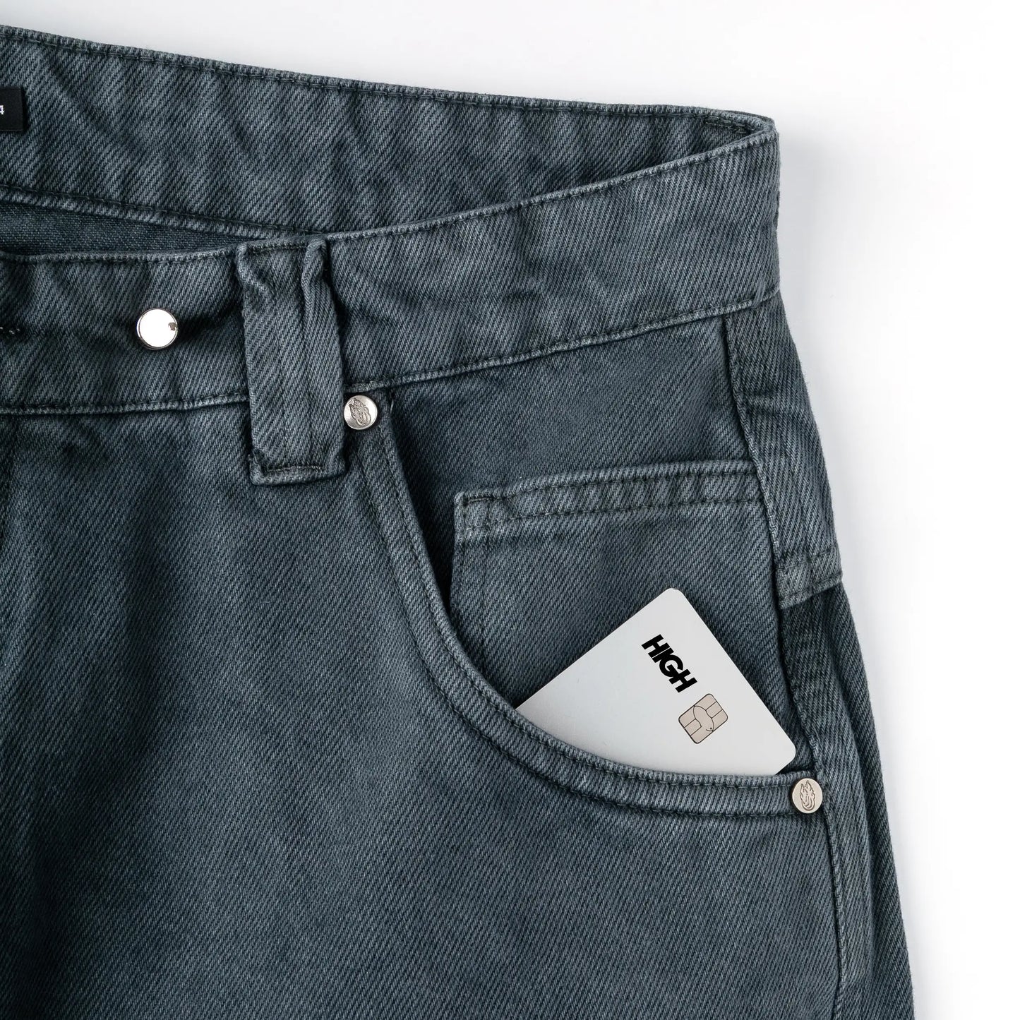 Denim Pants Minimal Patch Grey