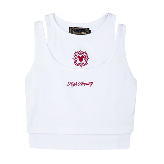 Double Take Mickey Top White