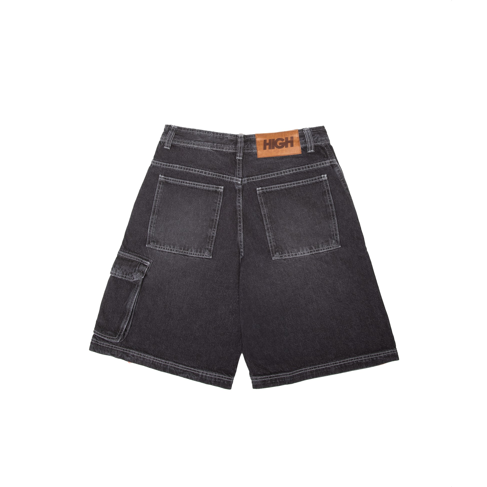 Faded Denim Shorts Black