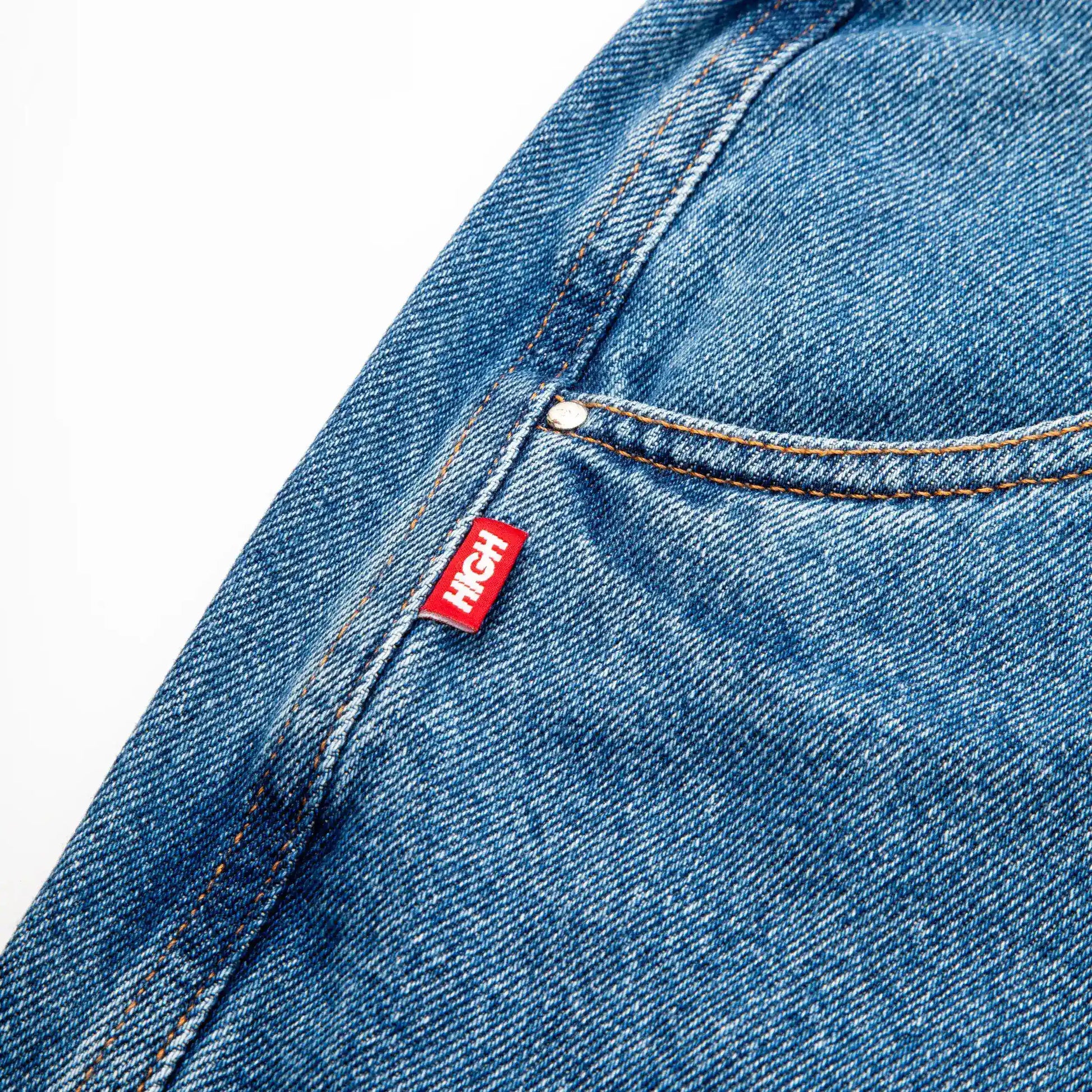 Jeans Pants Logo Line Blue