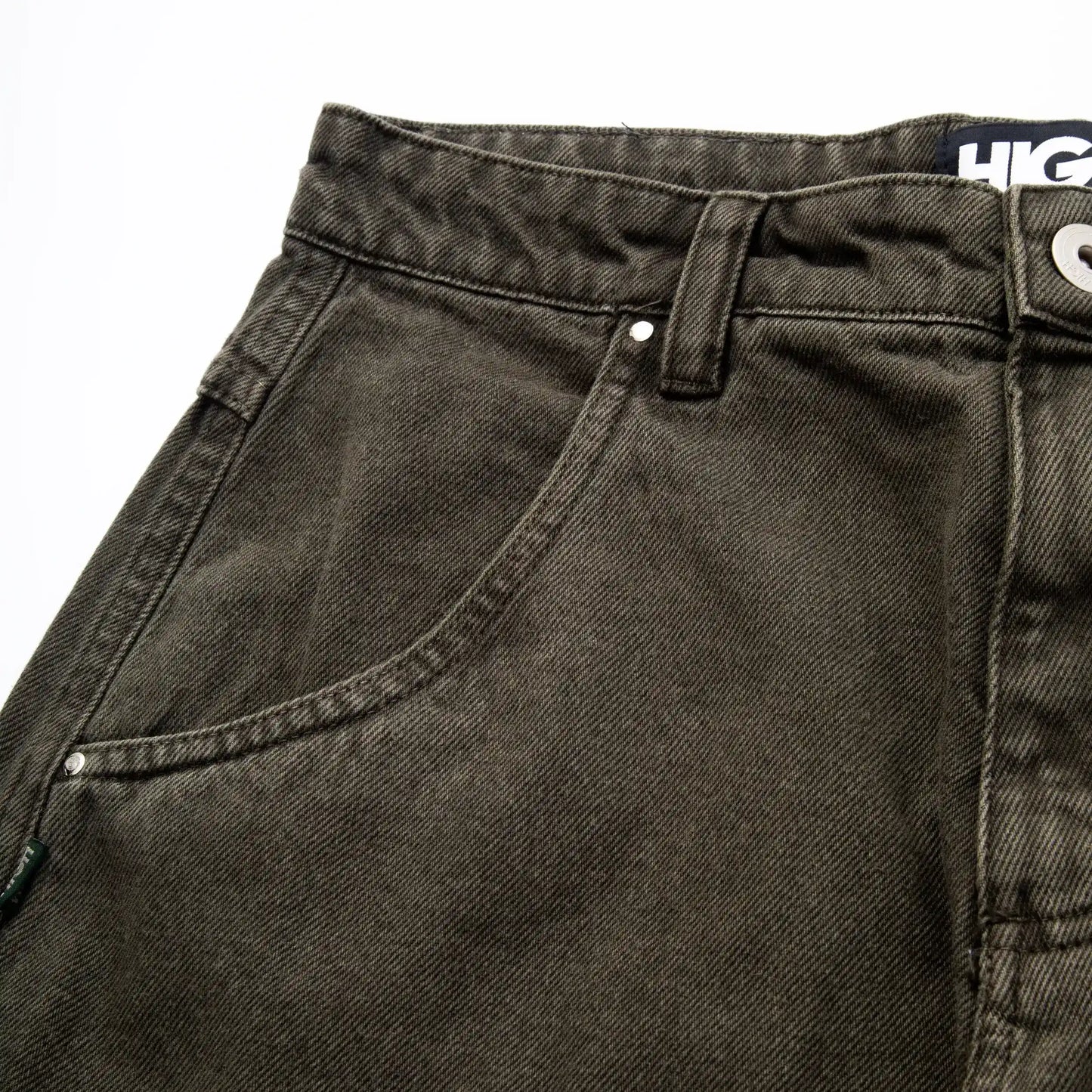 Jeans Pants Logo Line Desert Green