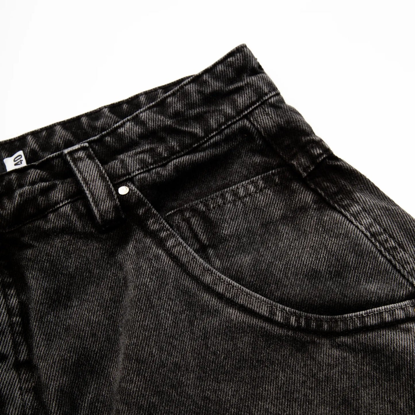 Jeans Pants Logo Line Washed Black
