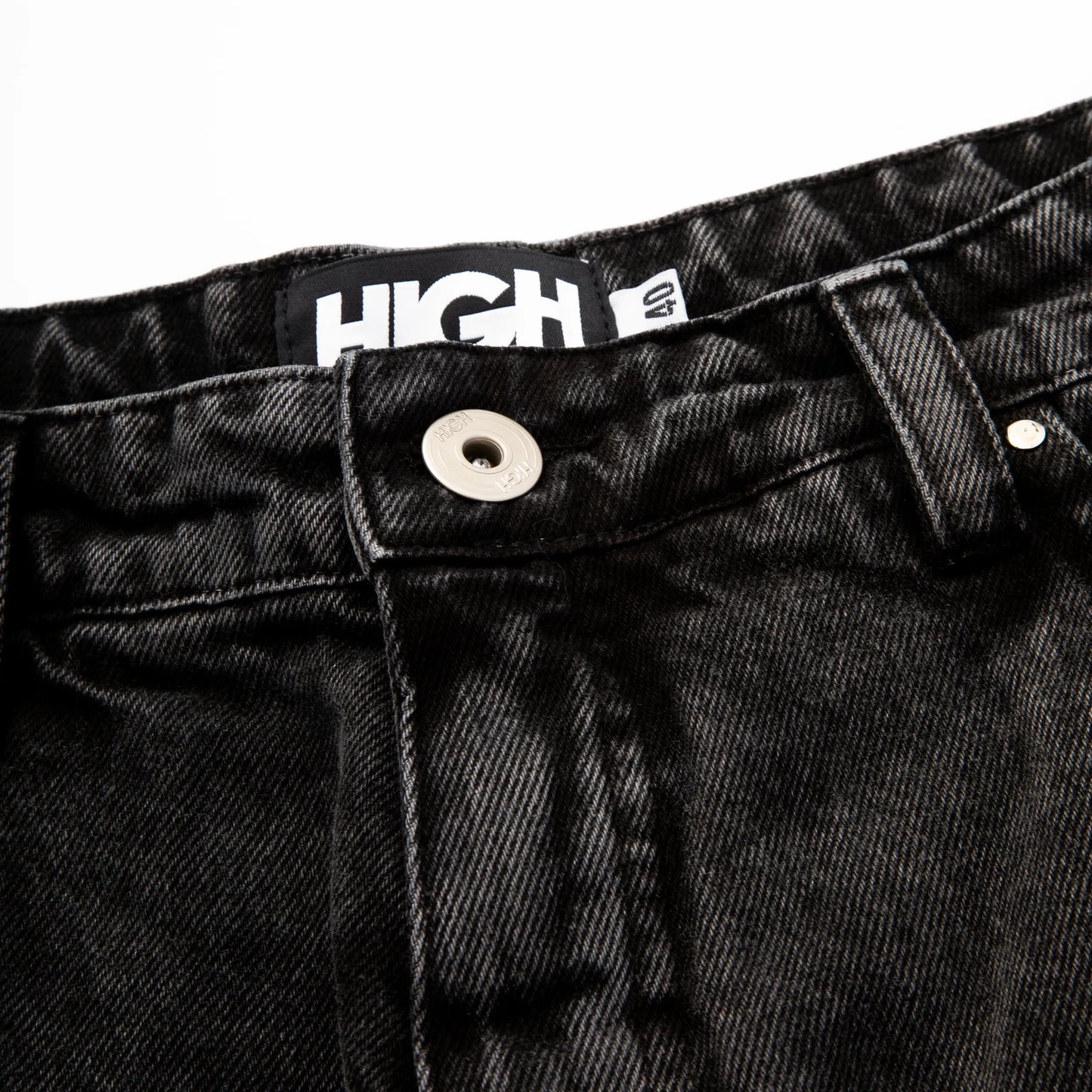 Jeans Pants Logo Line Washed Black