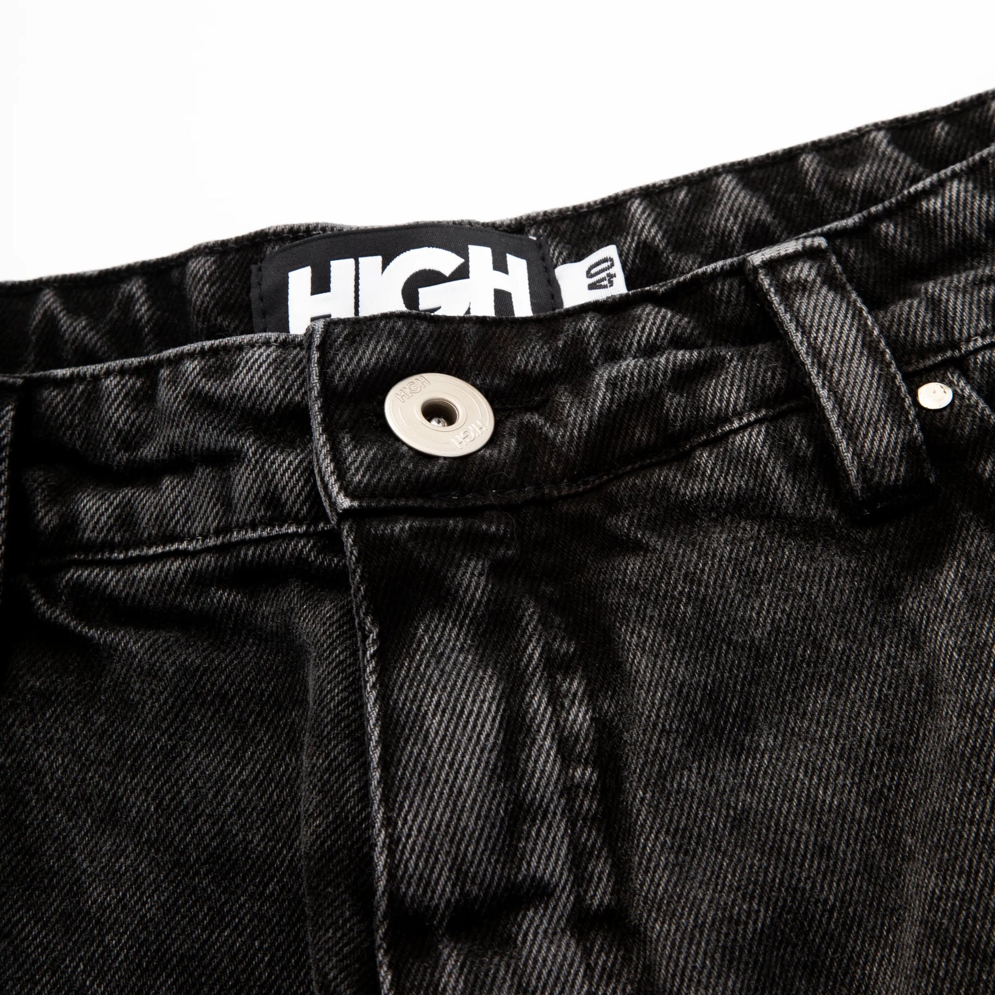 Jeans Pants Logo Line Washed Black
