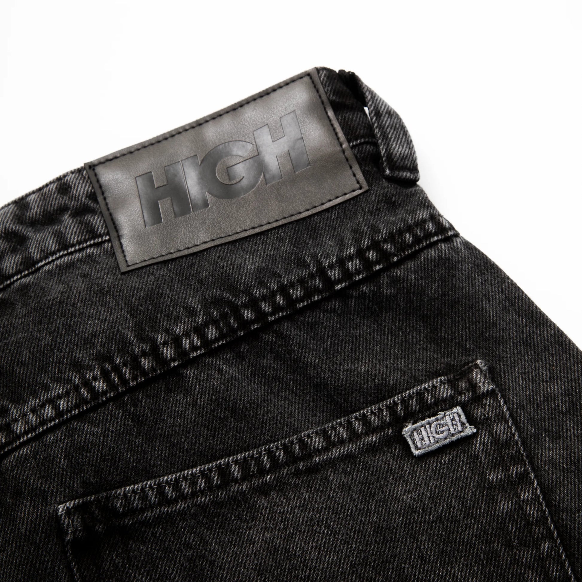 Jeans Pants Logo Line Washed Black