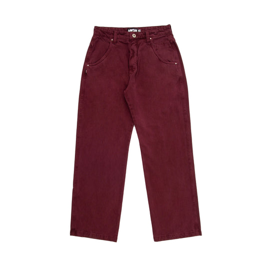 Jeans Pants Logo Line Wine