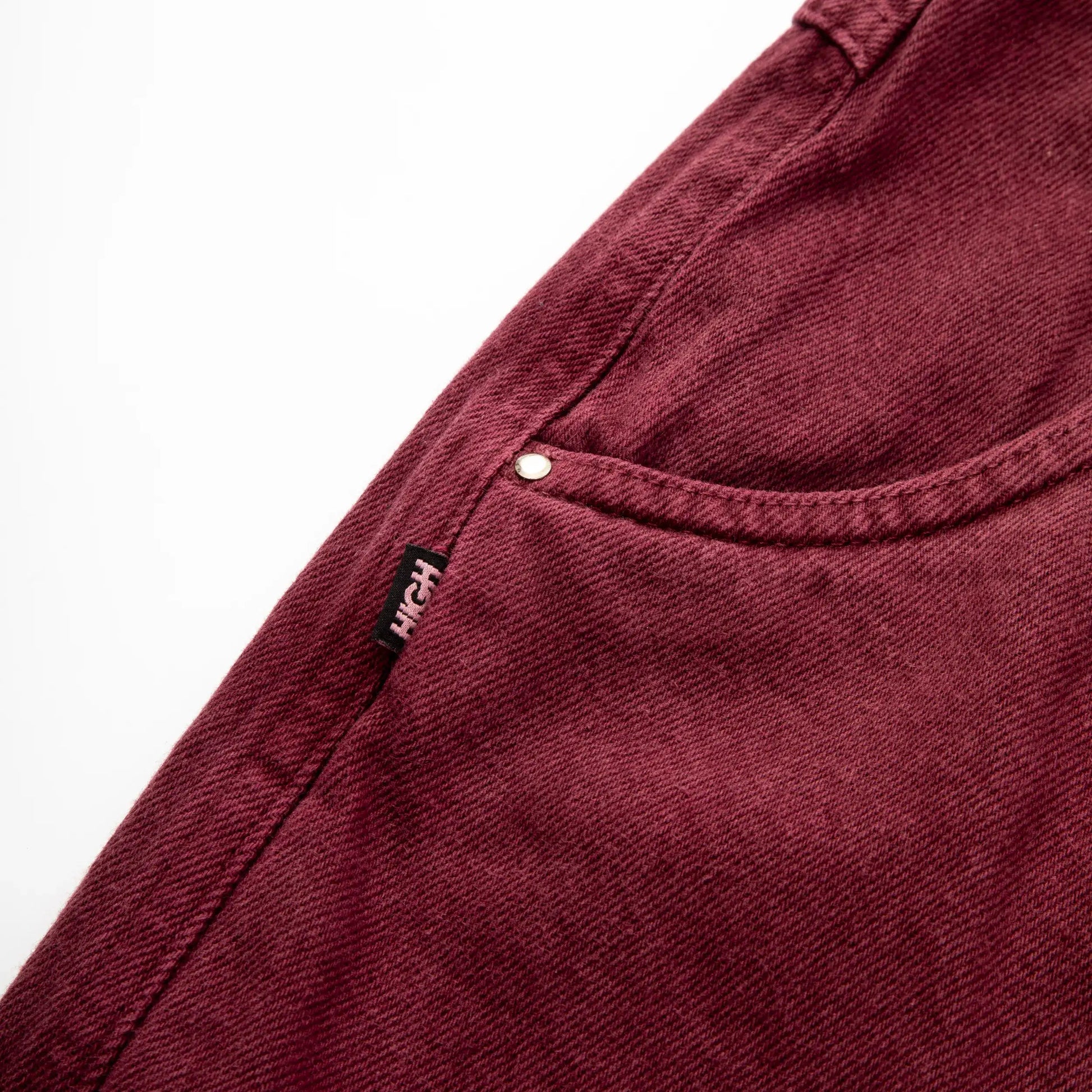 Jeans Pants Logo Line Wine