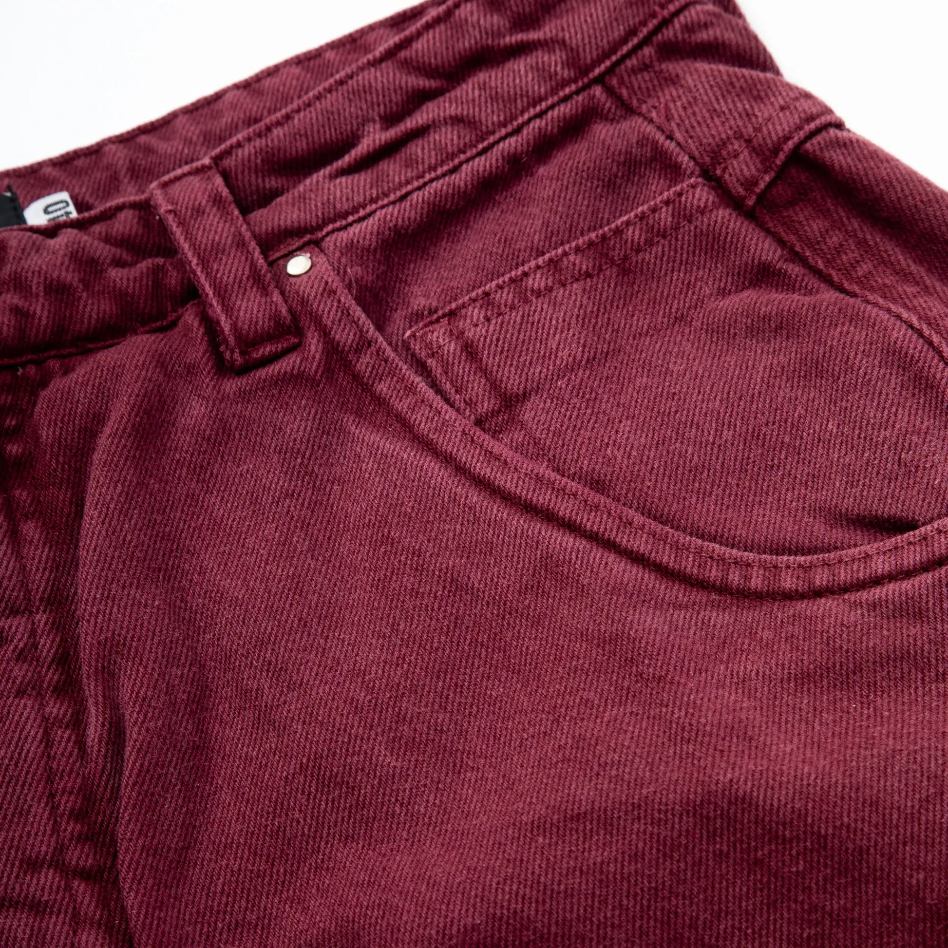 Jeans Pants Logo Line Wine