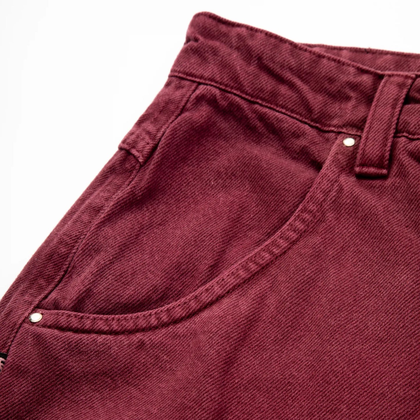 Jeans Pants Logo Line Wine