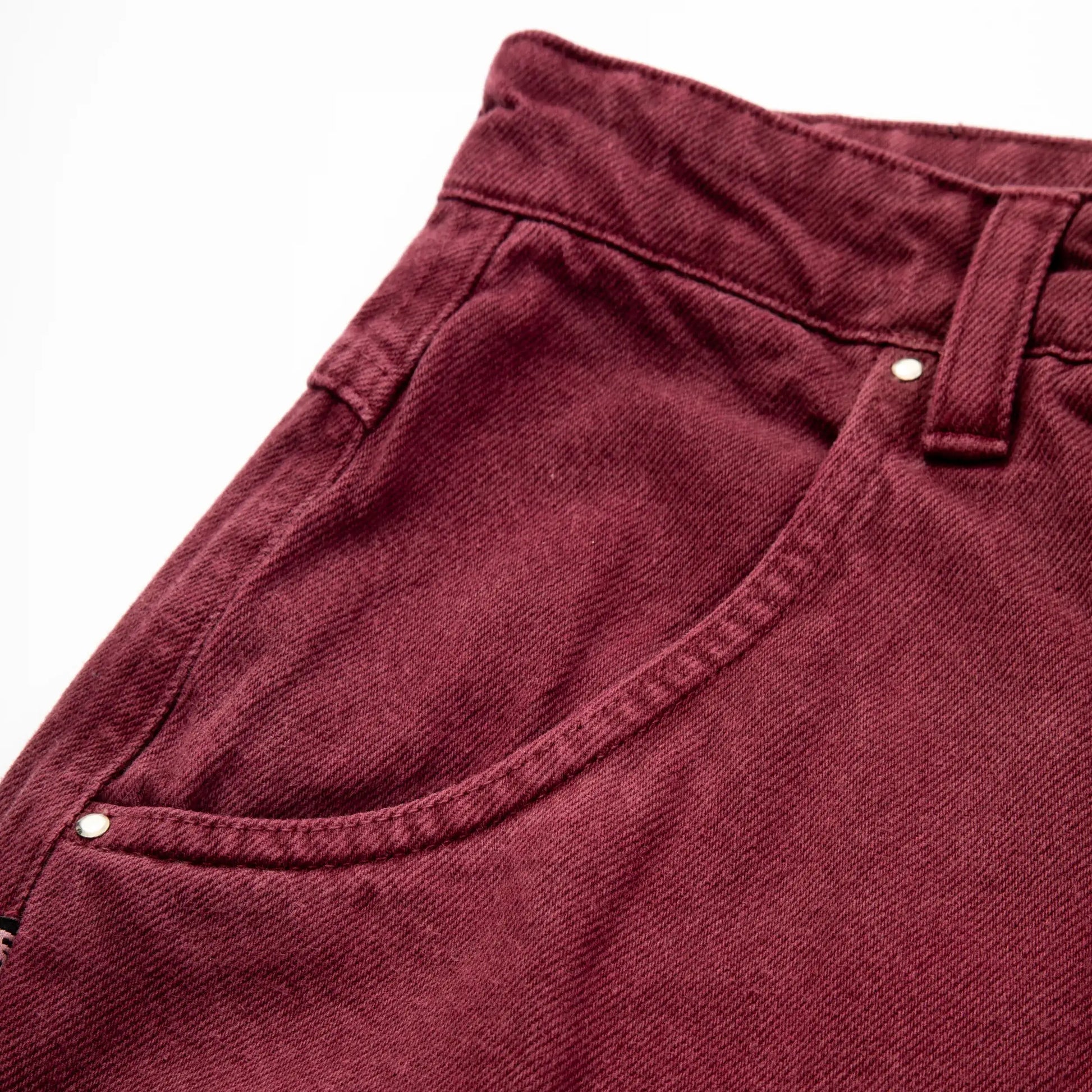 Jeans Pants Logo Line Wine