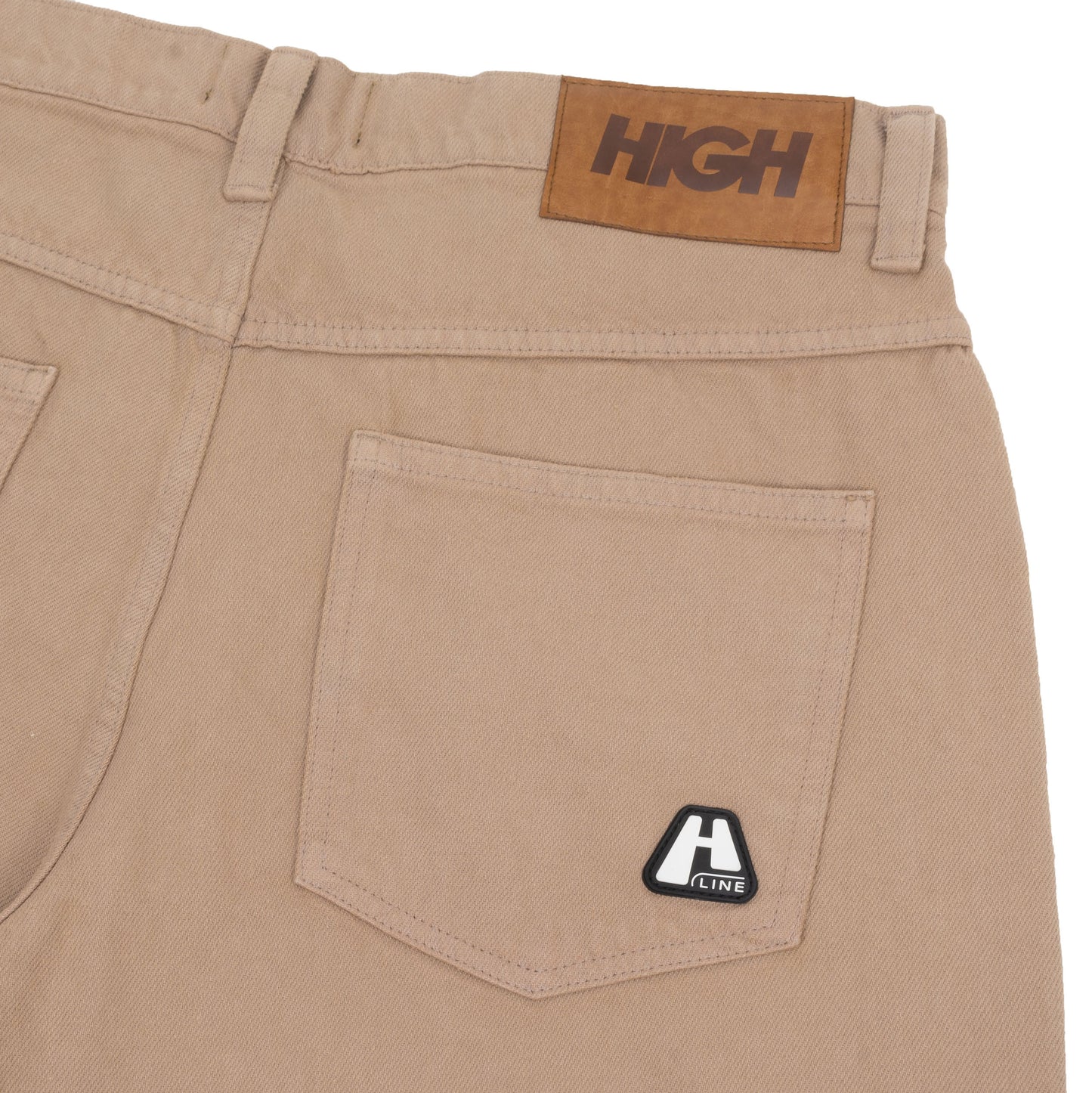 Jeans Pants Logo Line Beige