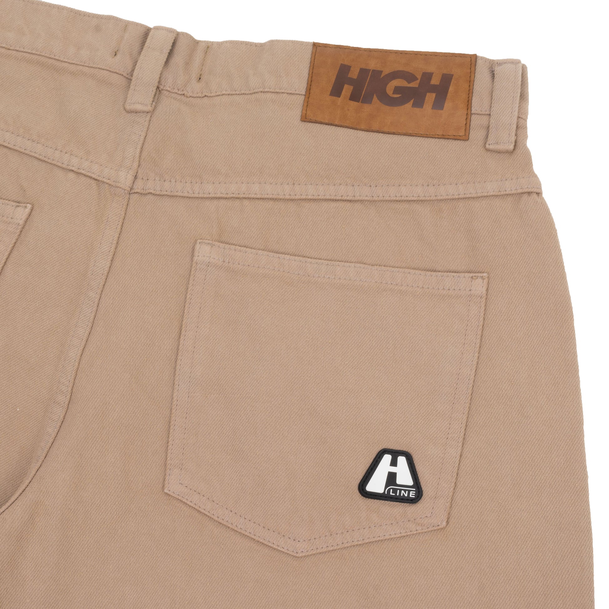 Jeans Pants Logo Line Beige