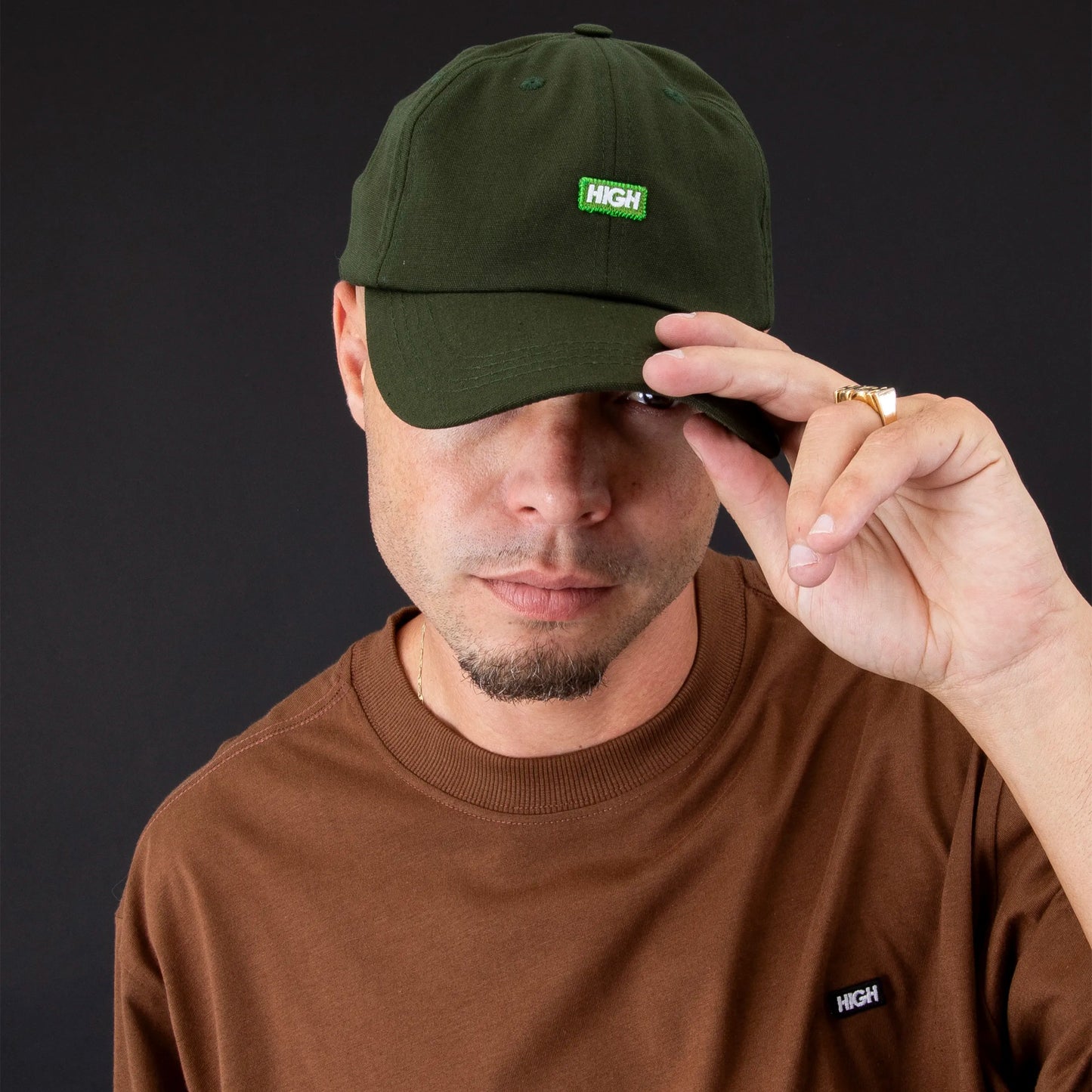 6 Panel Logo Line Desert Green