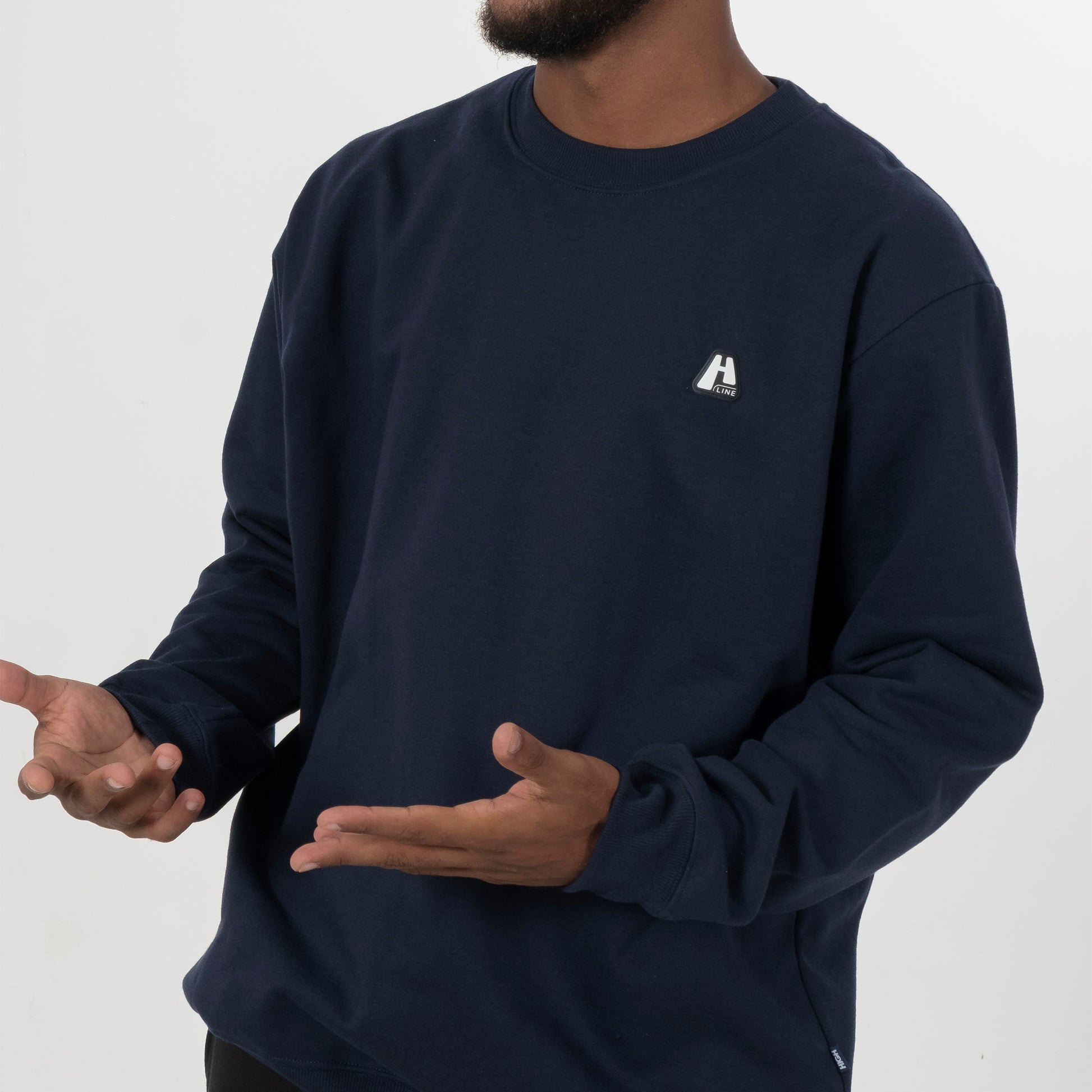 Crewneck Logo Line Navy