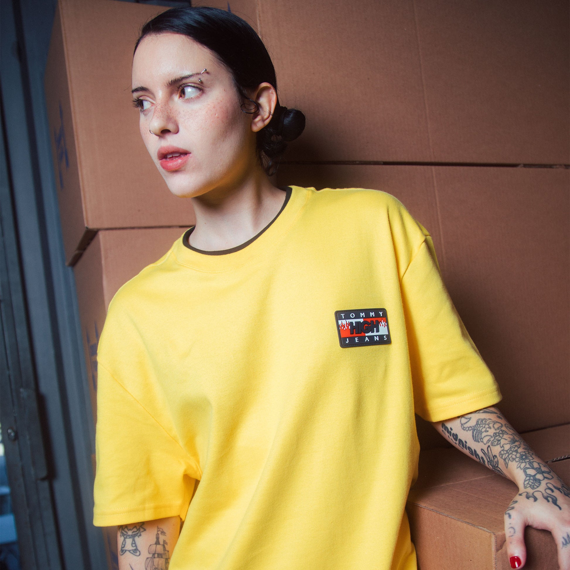 TJ x HIGH Double Collar Tee Yellow