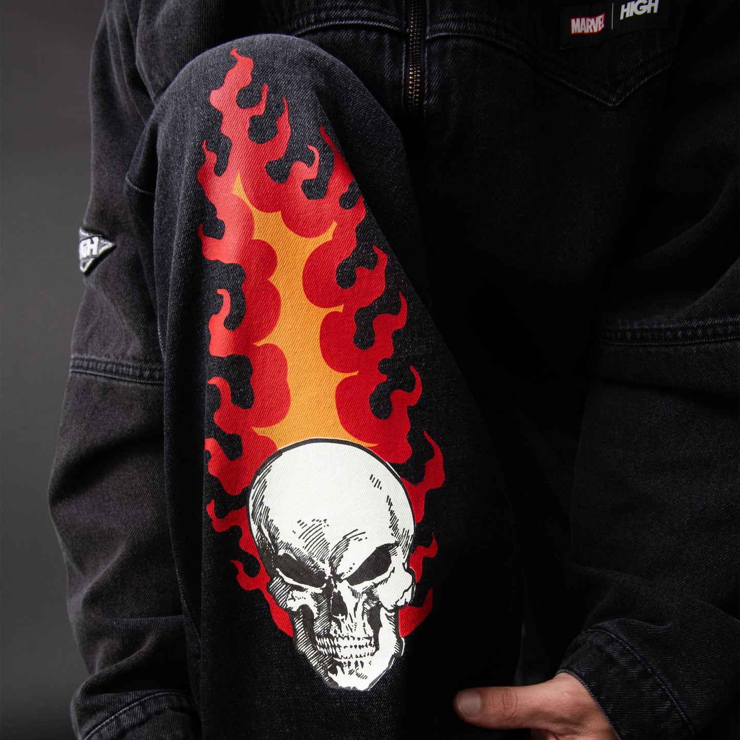 Ghost Rider Jeans Pants Black