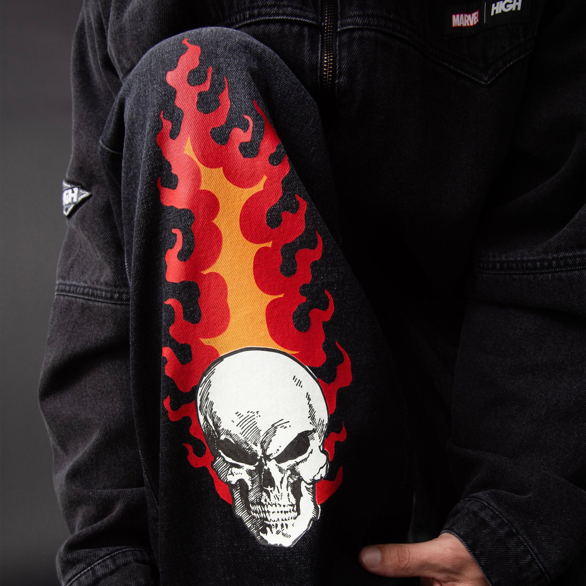 Ghost Rider Jeans Pants Black