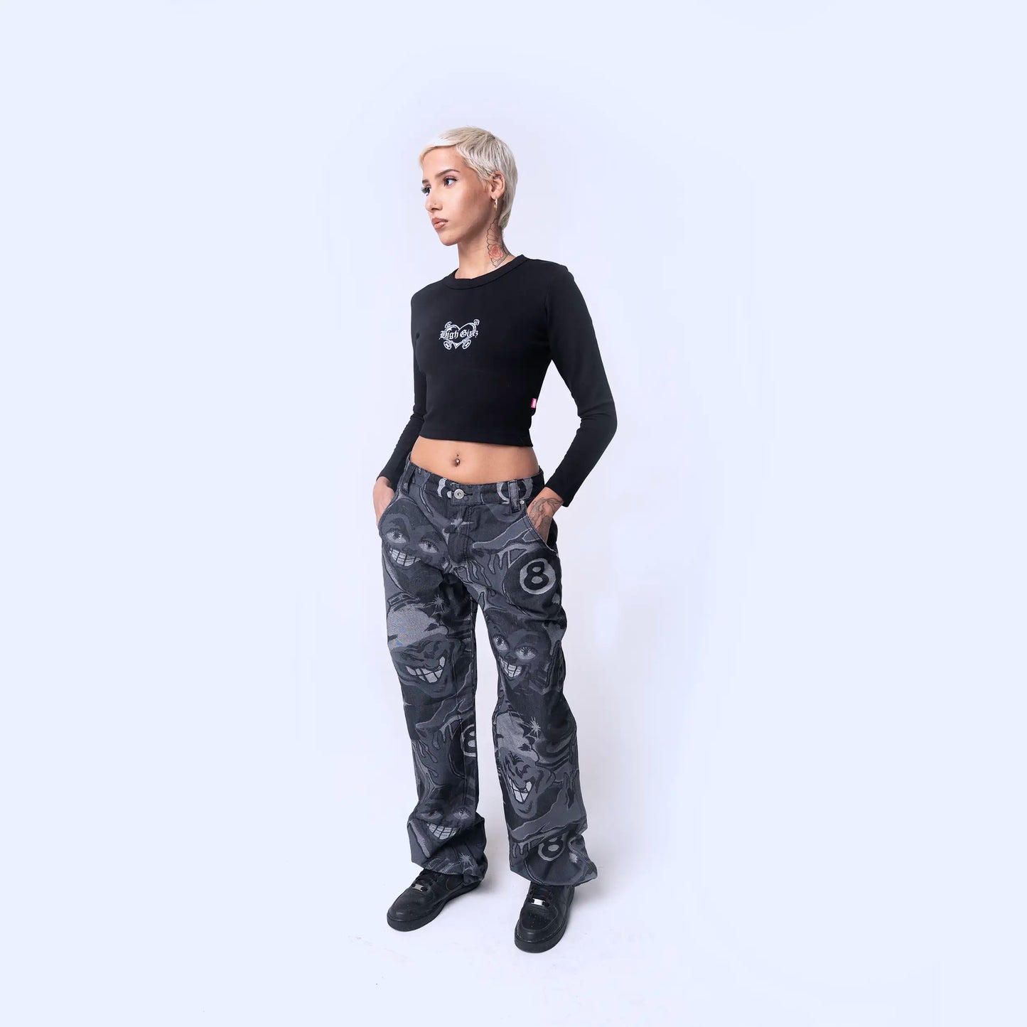 Jacquard Pants Black