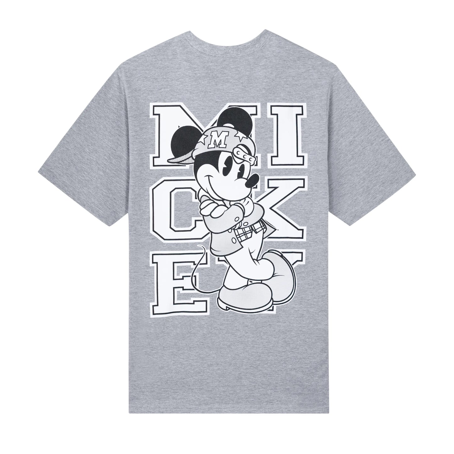 Tee Mickey Script Heather Grey