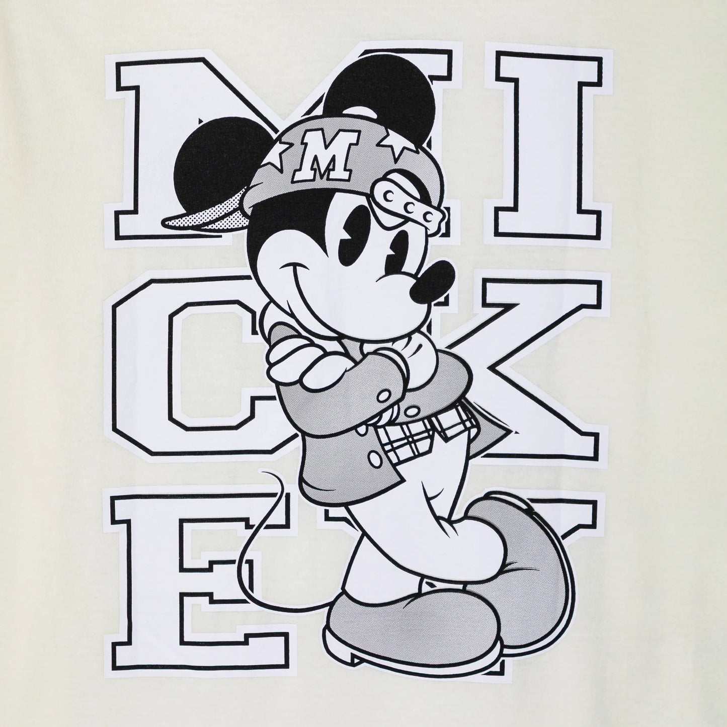 Tee Mickey Script White