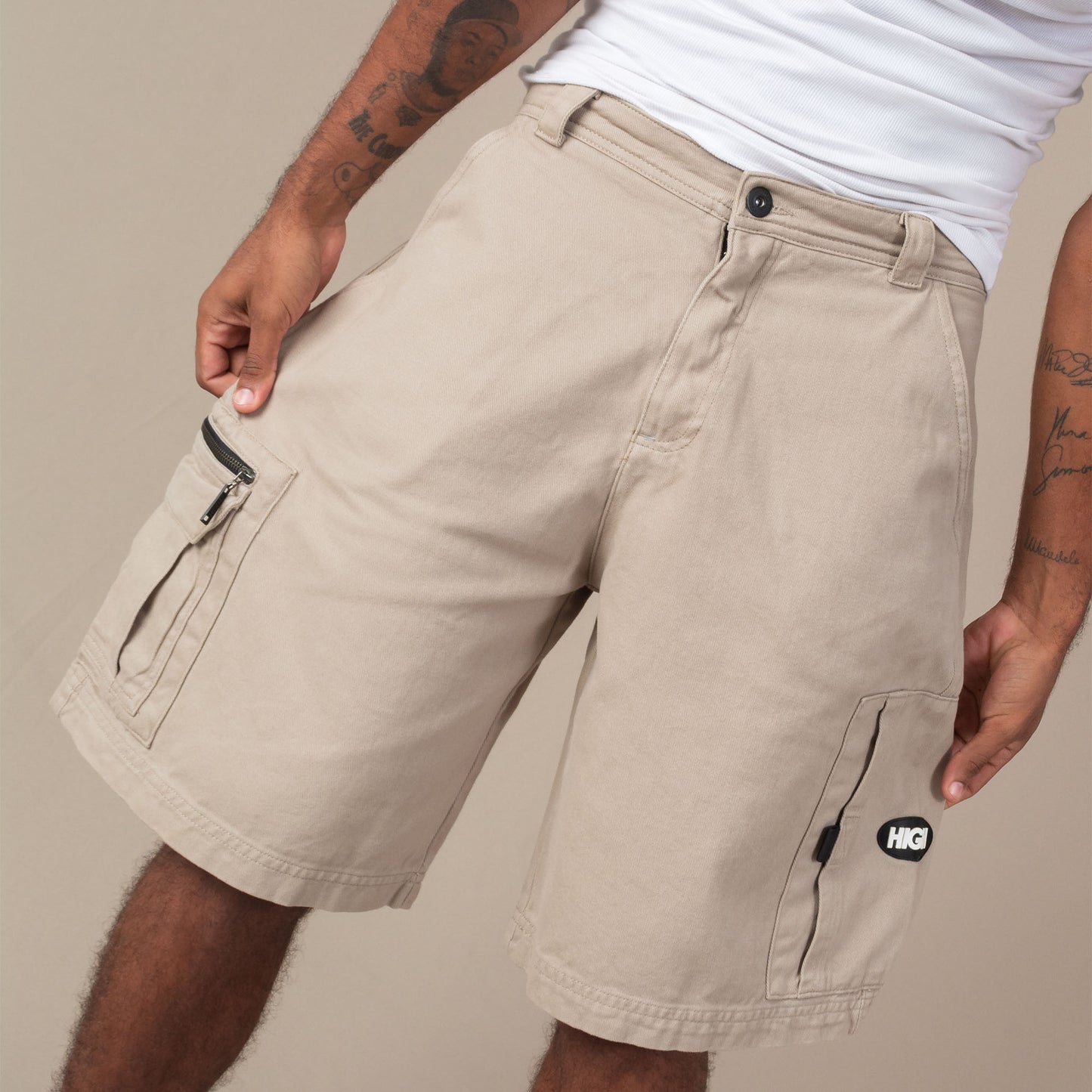 Cargo Twill Shorts Sand