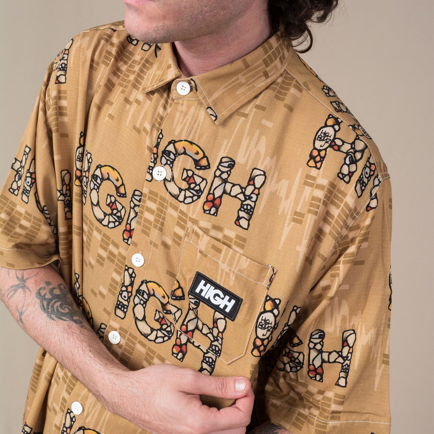 Button Shirt Rock Khaki