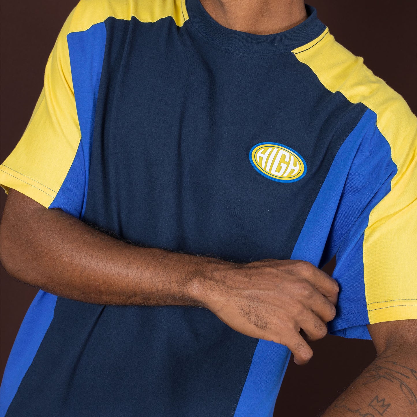 Raglan Tee Tricolore Navy/Yellow